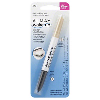 slide 1 of 1, Almay Wake Up Eyeliner + Highlighter Black Jolt & Iced Gold, 1 ct