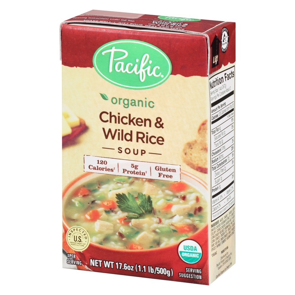 slide 8 of 9, Pacific Foods Organic Chicken & Wild Rice Soup, 17.6 oz