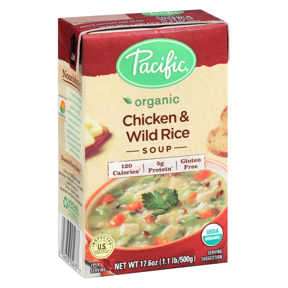 slide 9 of 9, Pacific Foods Organic Chicken & Wild Rice Soup, 17.6 oz