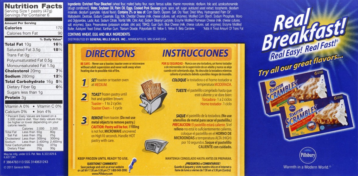 slide 6 of 6, Pillsbury Toaster Pastries 6 ea, 6 ct