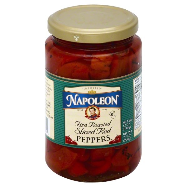 slide 1 of 1, Napoleon Sliced Roasted Red Peppers, 12 oz