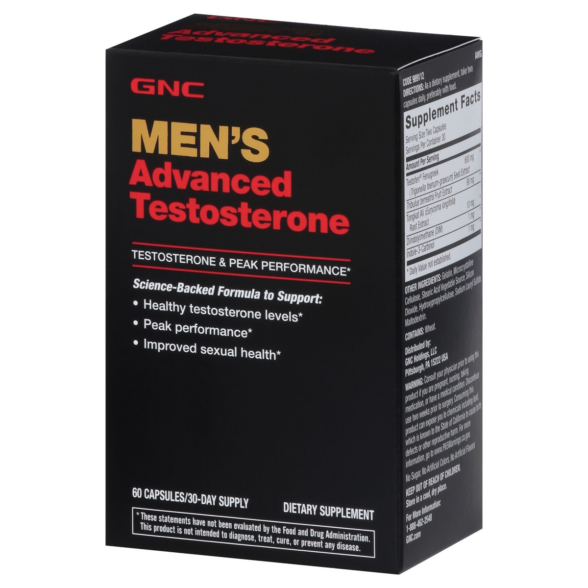 slide 3 of 9, Gnc Mens Adv Test, 60 ct