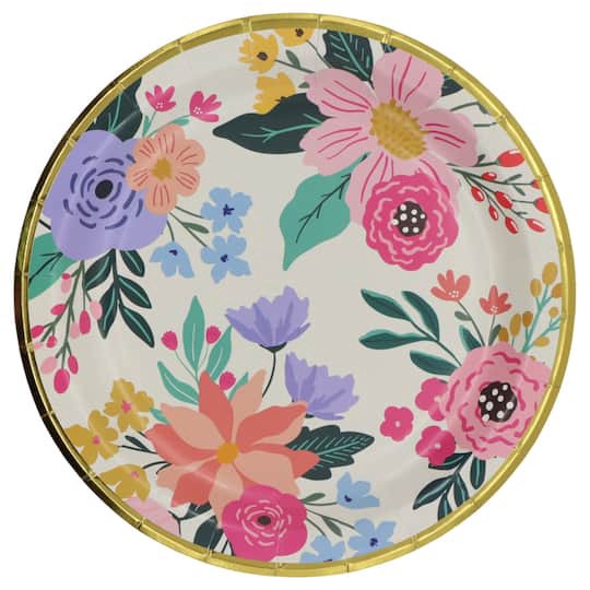slide 1 of 2, 9" Flower Paper Dinner Plates, 8ct. By Celebrate It, 8 ct