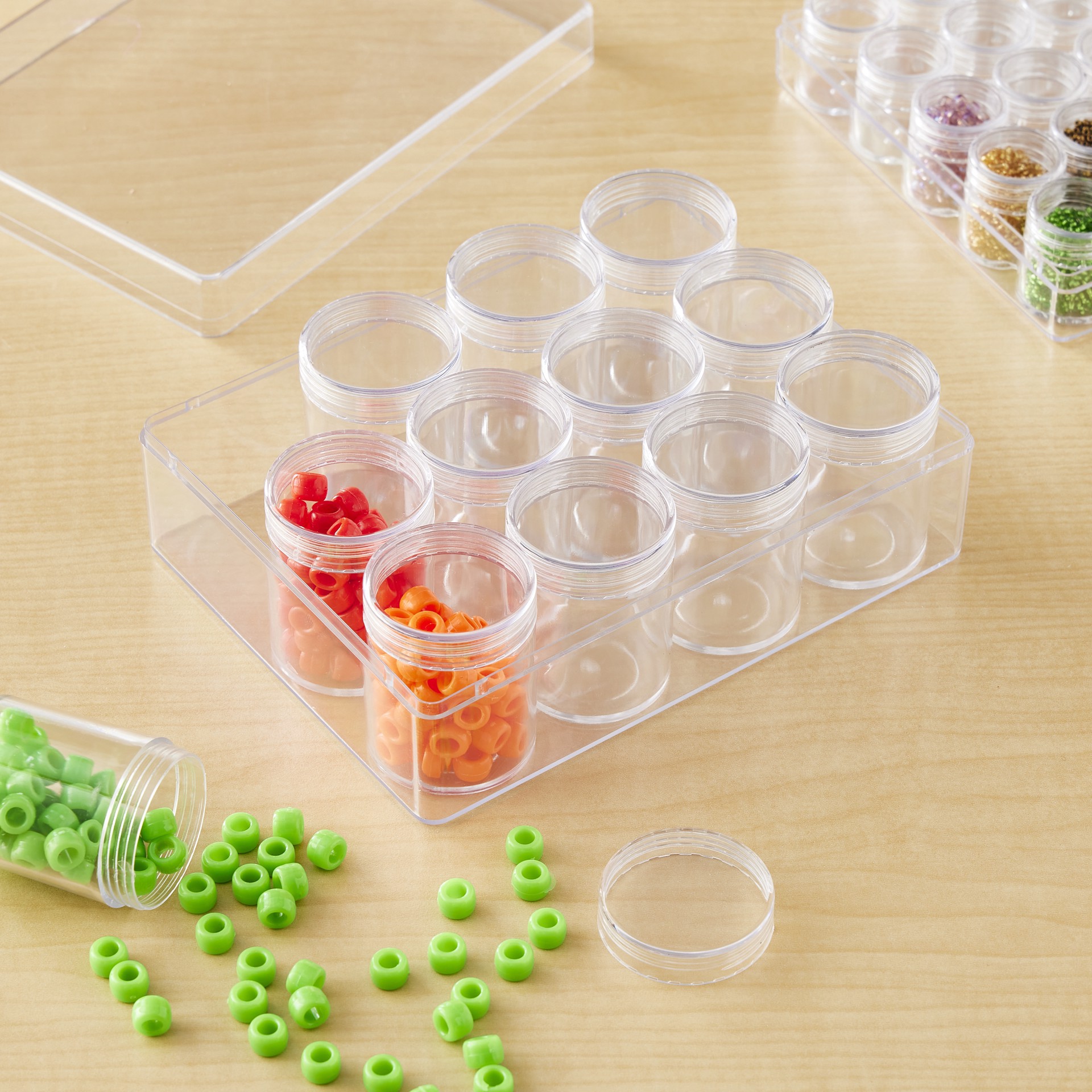 slide 2 of 4, 12 Jar Bead Organizer By Bead Landing, 6.2 in x 4.75 in x 2 in