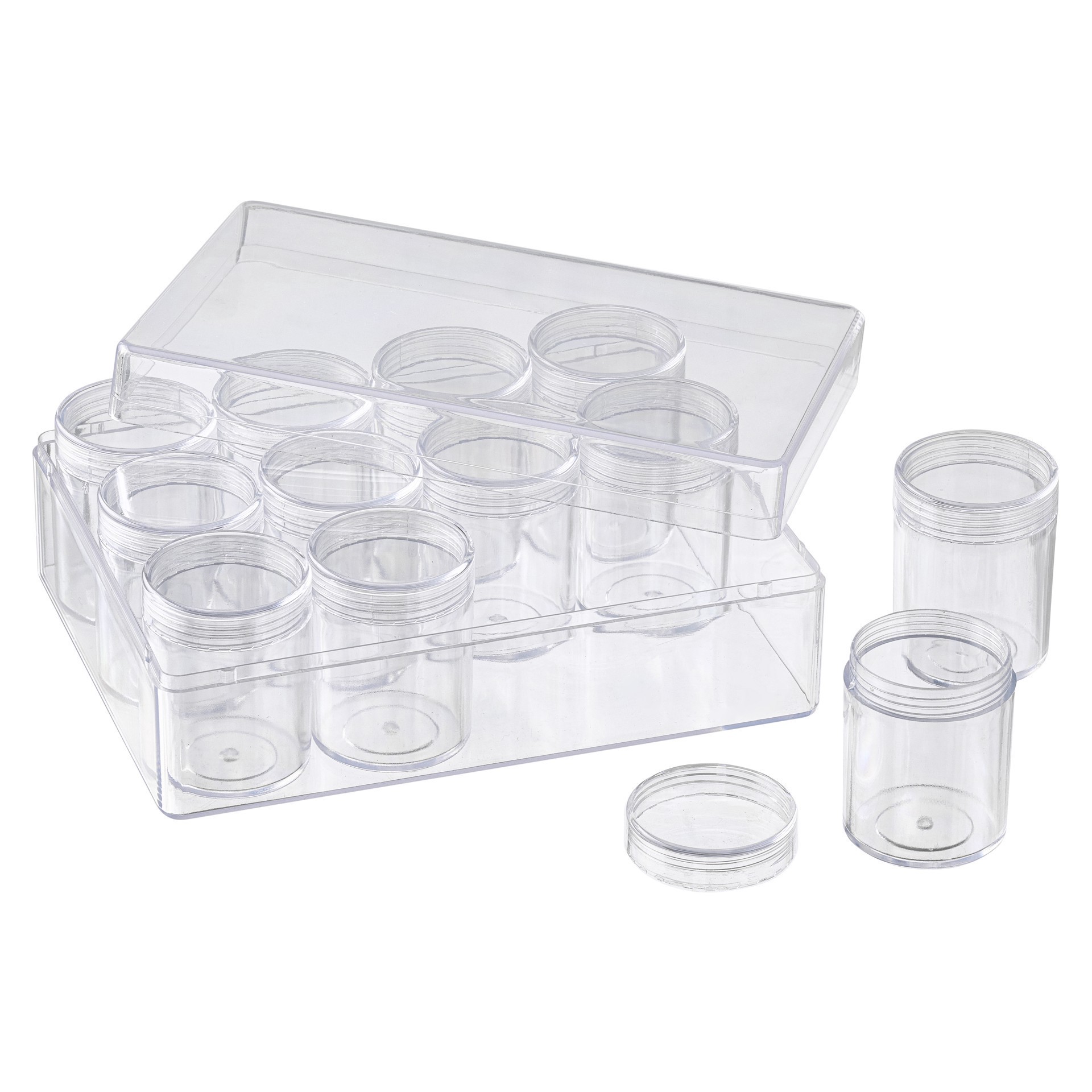 slide 3 of 4, 12 Jar Bead Organizer By Bead Landing, 6.2 in x 4.75 in x 2 in
