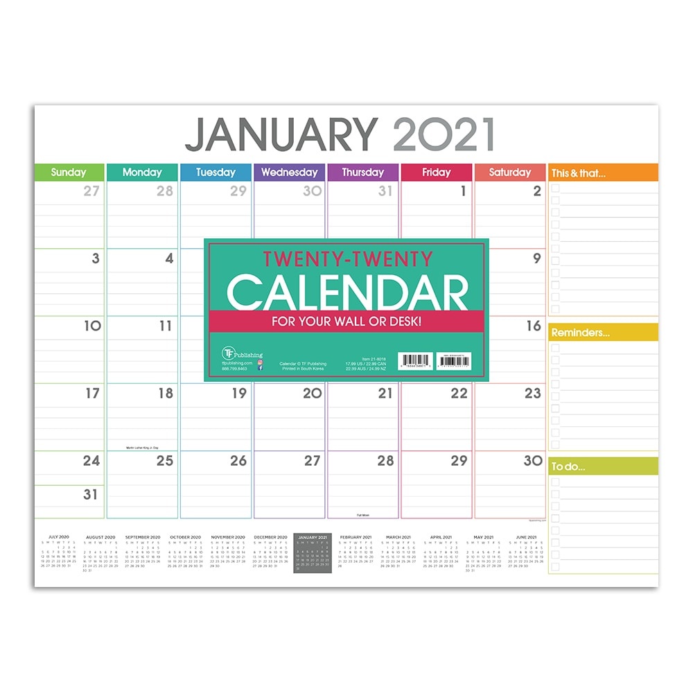 slide 1 of 1, 2021 Rainbow Blocks Deskpad Calendar By Tf Publishing, 1 ct