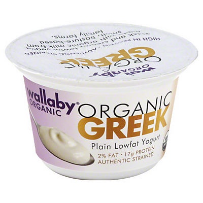 slide 1 of 1, Wallaby Organic Low Fat Plain Greek Yogurt, 6 oz