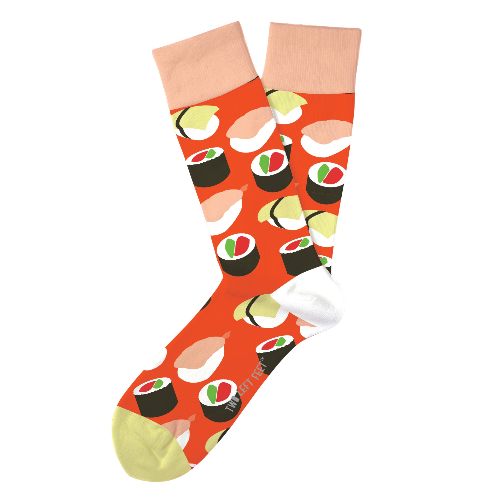 slide 1 of 1, Two Left Feet Sushi Yum Yum Small Feet Socks, 1 pair