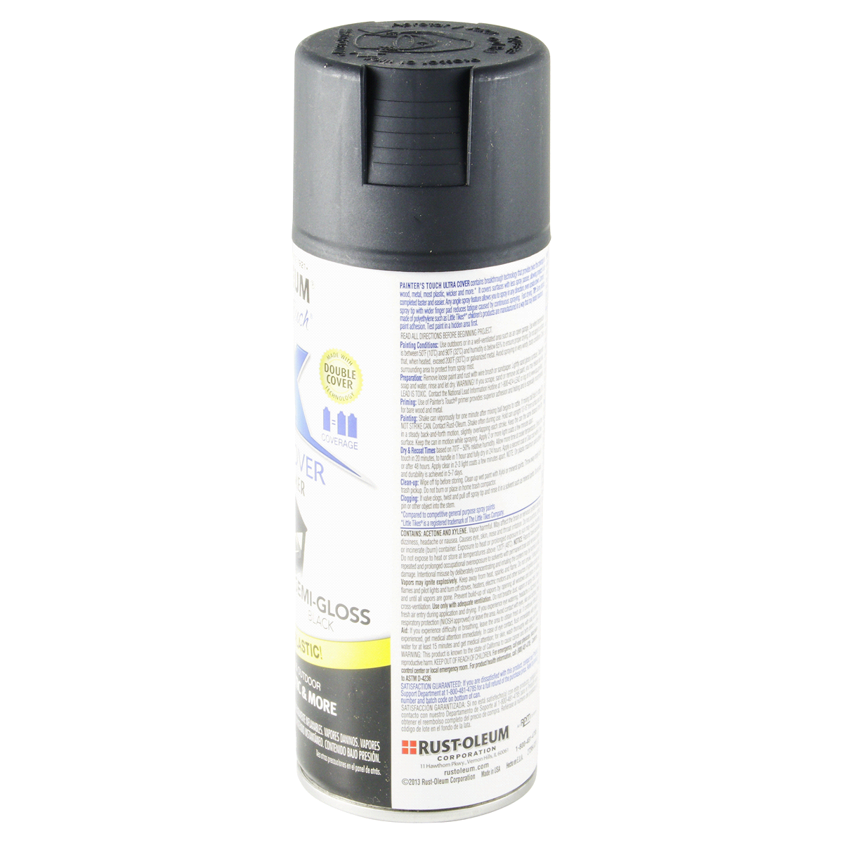 slide 57 of 75, Rust-Oleum 12oz 2X Painter's Touch Ultra Cover Semi-Gloss Spray Paint Black, 12 oz