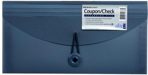 slide 1 of 1, Doc It 4-Pocket Coupon/Check Expanding Folder, 13 ct