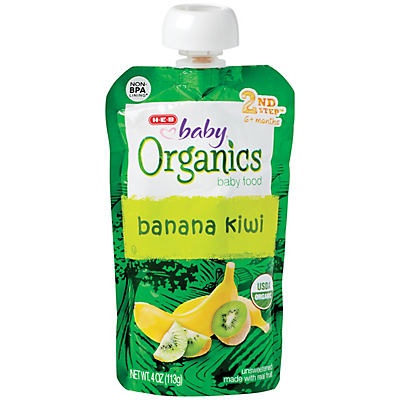 slide 1 of 1, H-E-B Baby Organics Banana Kiwi, 4 oz