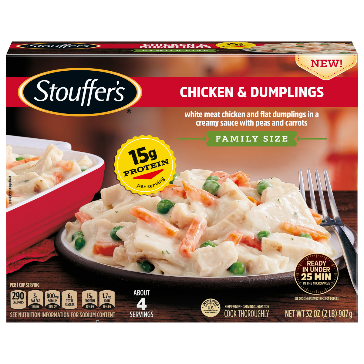 slide 1 of 29, Stouffer's Chicken & Dumplings Family Size 32 oz, 32 oz