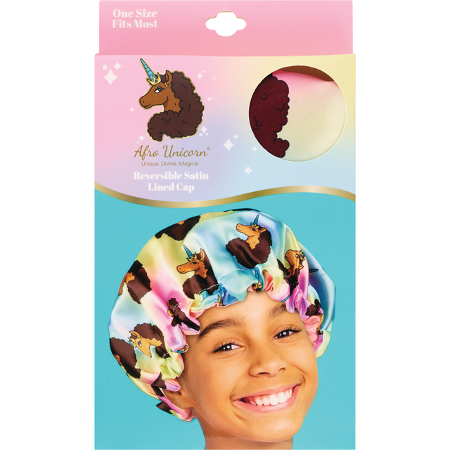 slide 1 of 1, AFRO UNICORN Reversible Satin Lined Cap, 1 ct