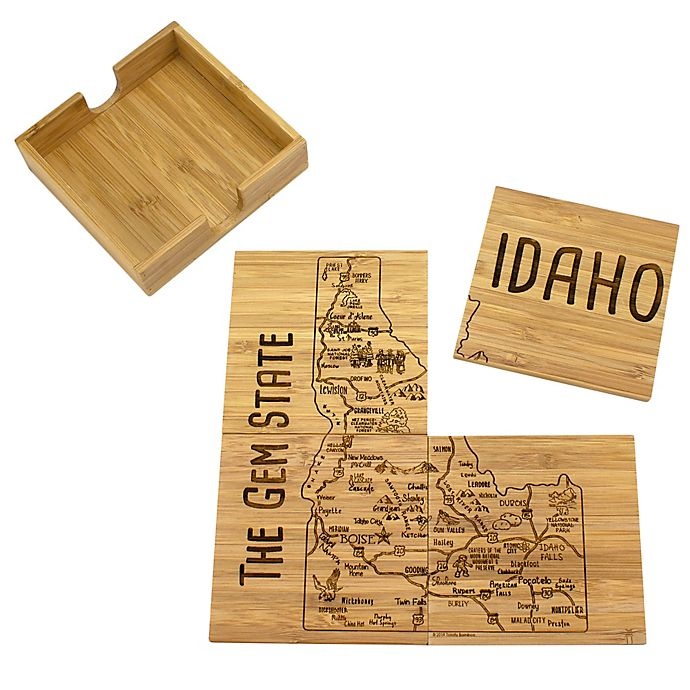 slide 1 of 2, Totally Bamboo North Carolina Puzzle Coaster Set, 5 ct