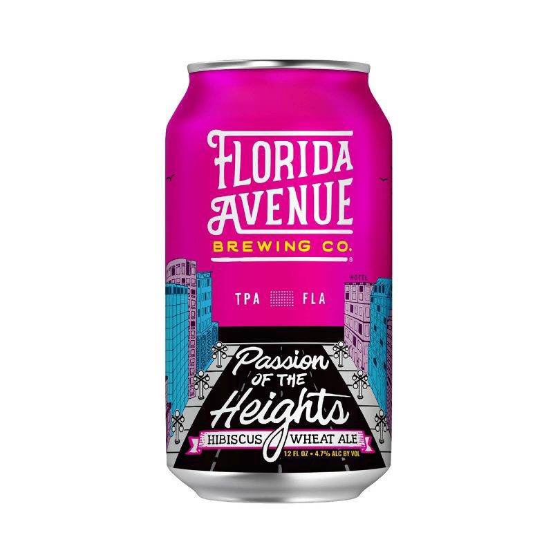 slide 2 of 3, Florida Beer Florida Avenue Passion of The Heights Hibiscus Wheat Ale Beer - 6pk/12 fl oz Cans, 6 ct; 12 fl oz