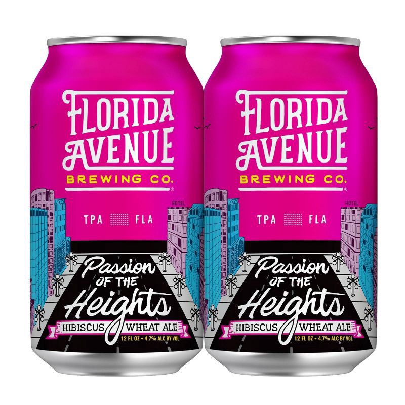 slide 3 of 3, Florida Beer Florida Avenue Passion of The Heights Hibiscus Wheat Ale Beer - 6pk/12 fl oz Cans, 6 ct; 12 fl oz