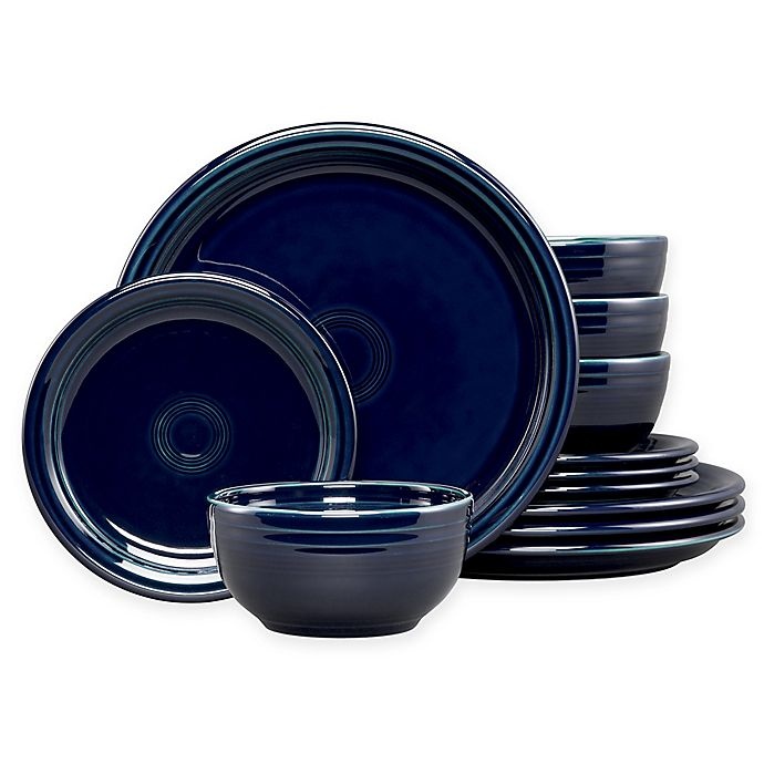 slide 1 of 3, Fiesta Bistro Dinnerware Set - Cobalt Blue, 12 ct