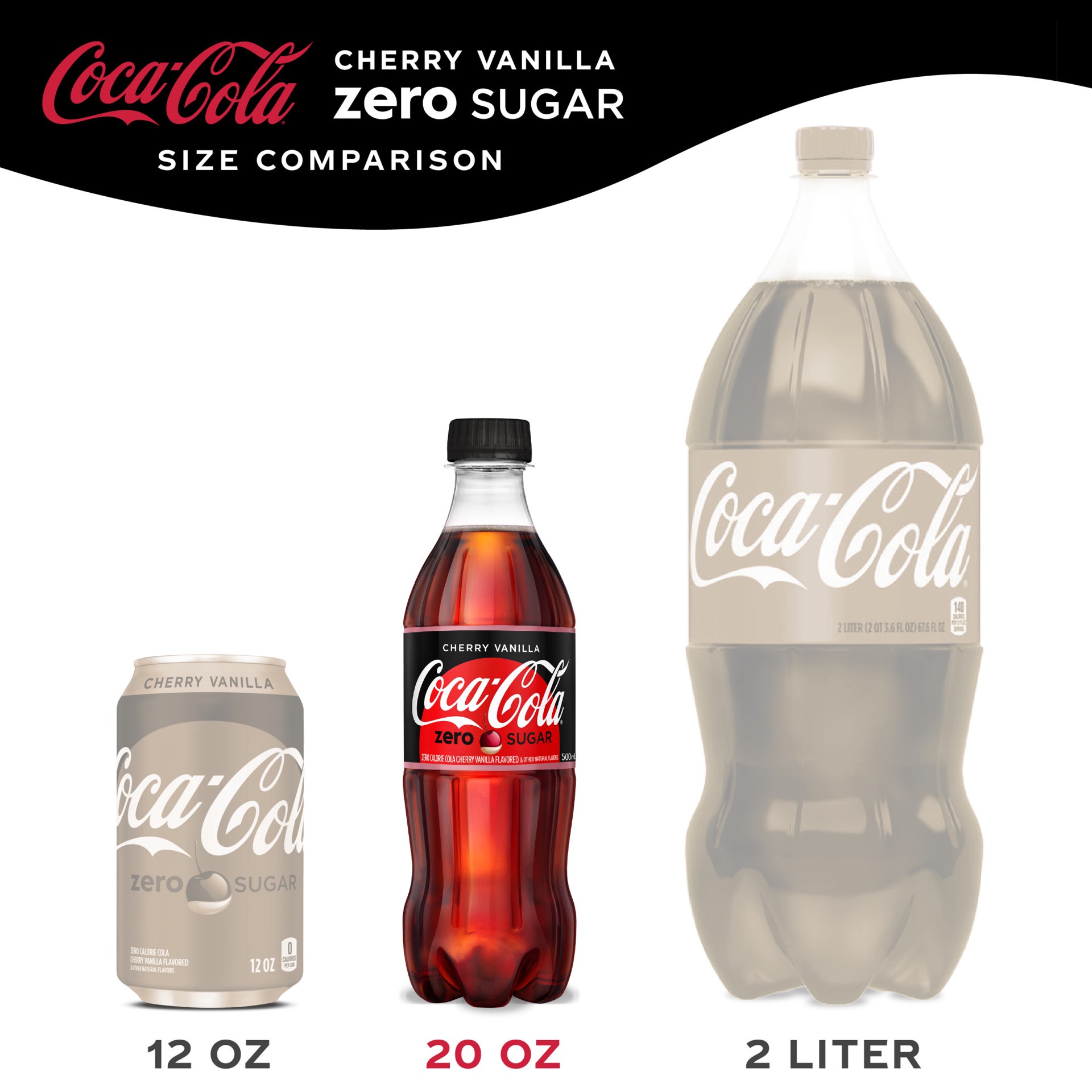 slide 6 of 7, Coca-Cola Cherry Vanilla Zero Sugar Bottles, 16.9 fl oz, 6 Pack, 6 ct