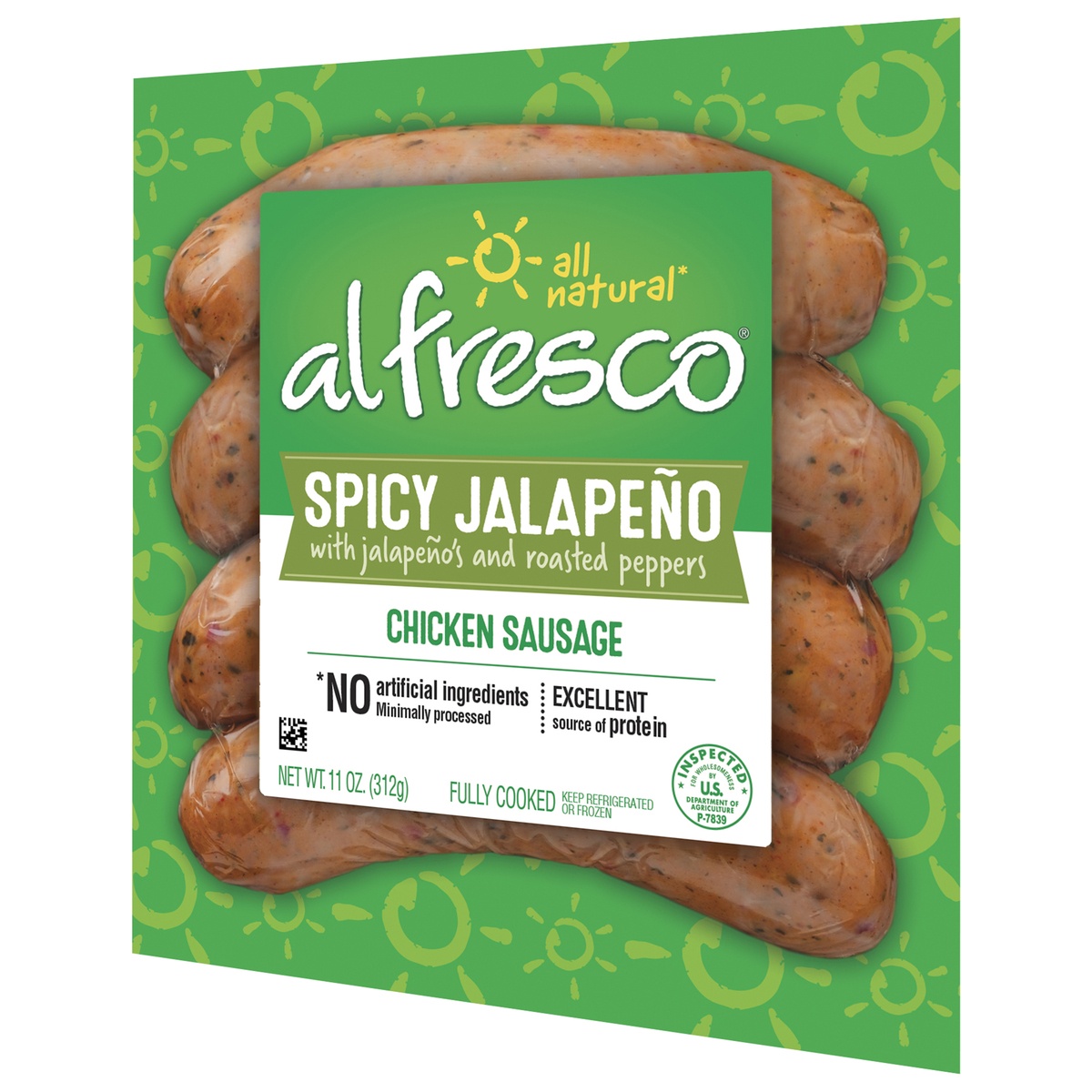 slide 3 of 11, Al Fresco Spicy Jalapeño Chicken Sausage, 11 oz