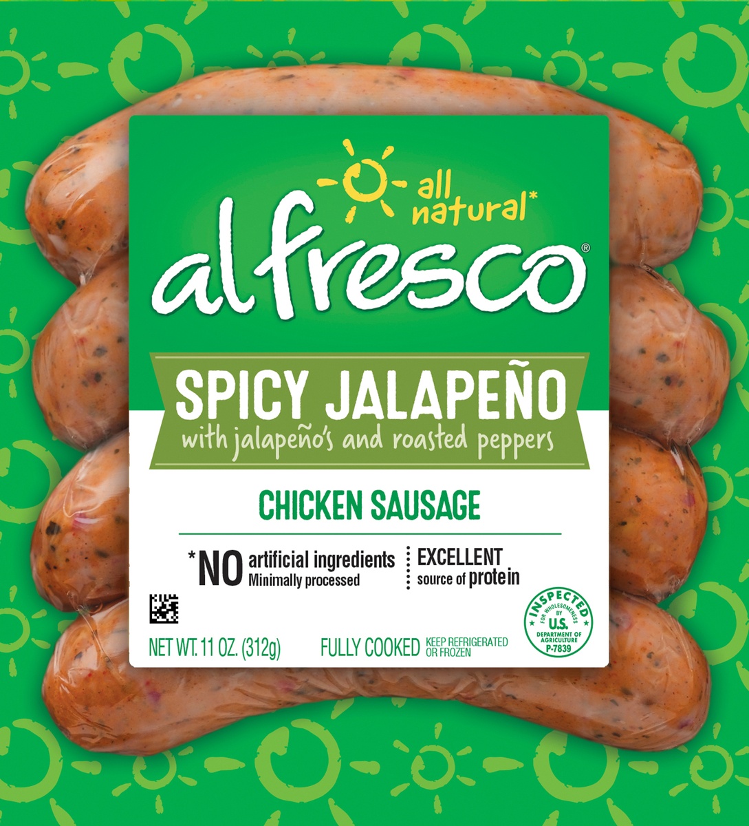 slide 9 of 11, Al Fresco Spicy Jalapeño Chicken Sausage, 11 oz