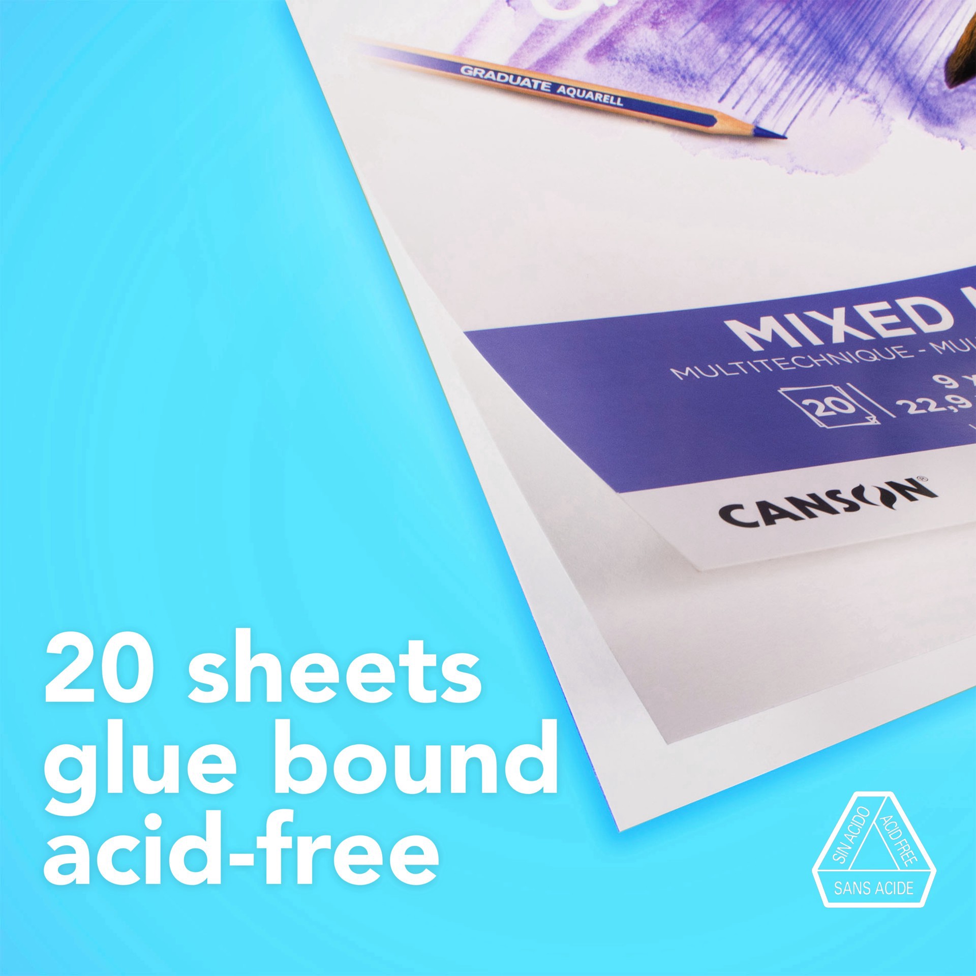 slide 4 of 7, Canson Graduate Mixed Media Pad, 9 in x 12 in