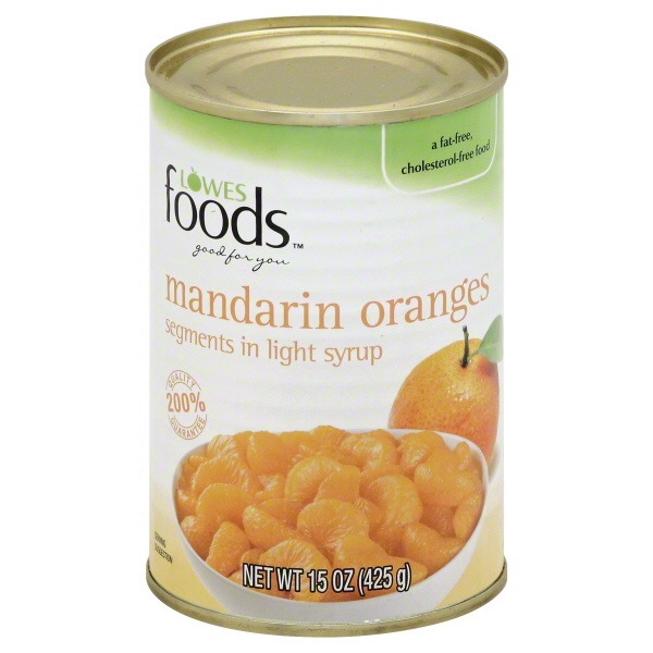 slide 1 of 1, Lowes Foods Mandarin Orange Segments In Light Syrup, 15 oz