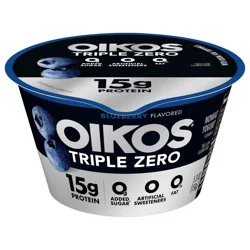 Oikos Blueberry 15g Protein, 0g Added Sugar, Nonfat Greek Yogurt, 5.3 OZ Cup
