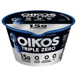 Oikos Blueberry 15g Protein, 0g Added Sugar, Nonfat Greek Yogurt, 5.3 OZ Cup