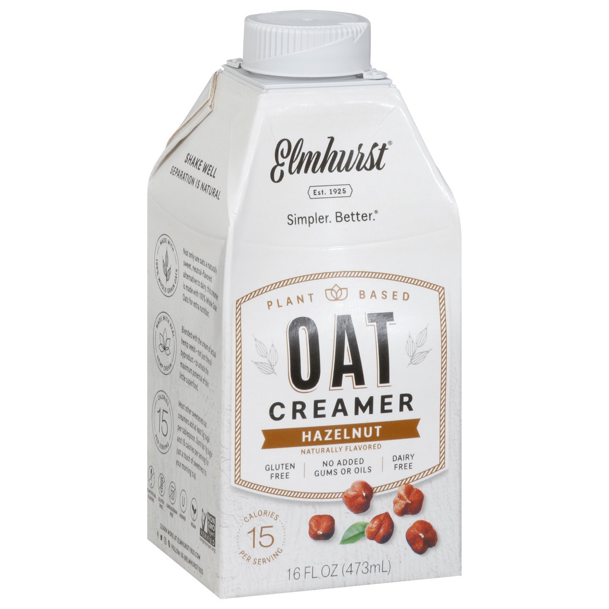 slide 2 of 9, Elmhurst Oat Creamer Hazelnut, 16 oz