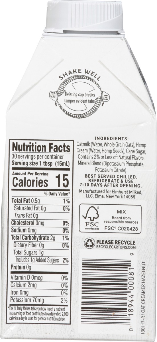 slide 8 of 9, Elmhurst Oat Creamer Hazelnut, 16 oz