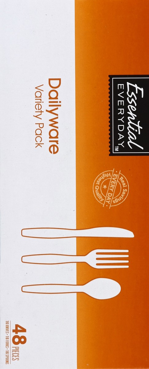 slide 3 of 6, Essential Everyday Combo Plastic Flatware, 48 ct