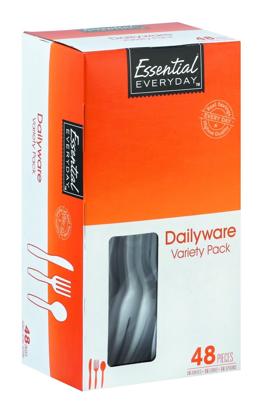 slide 1 of 6, Essential Everyday Combo Plastic Flatware, 48 ct