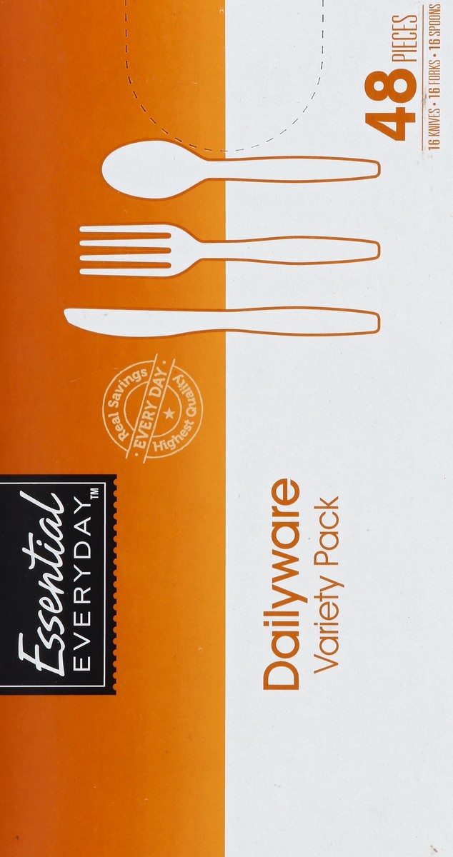 slide 6 of 6, Essential Everyday Combo Plastic Flatware, 48 ct