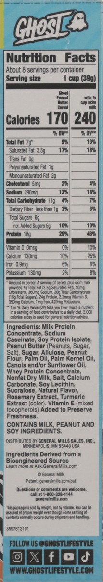 slide 7 of 14, Ghost Peanut Butter Protein Cereal - 10.8 oz, 10.8 oz