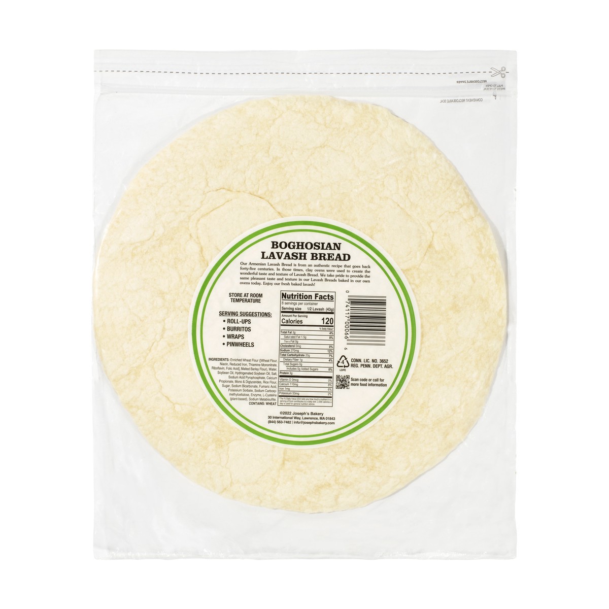 slide 5 of 9, Boghosian Lavash Bread, 12 oz