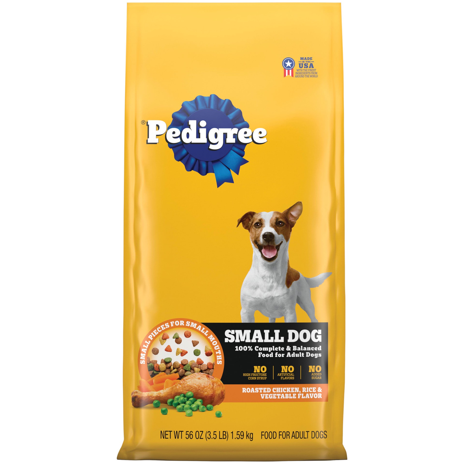 slide 1 of 5, Pedigree Small Dog Adult Roasted Chicken, Rice & Vegetable Flavor Food for Adult Dogs 56 oz, 56 oz