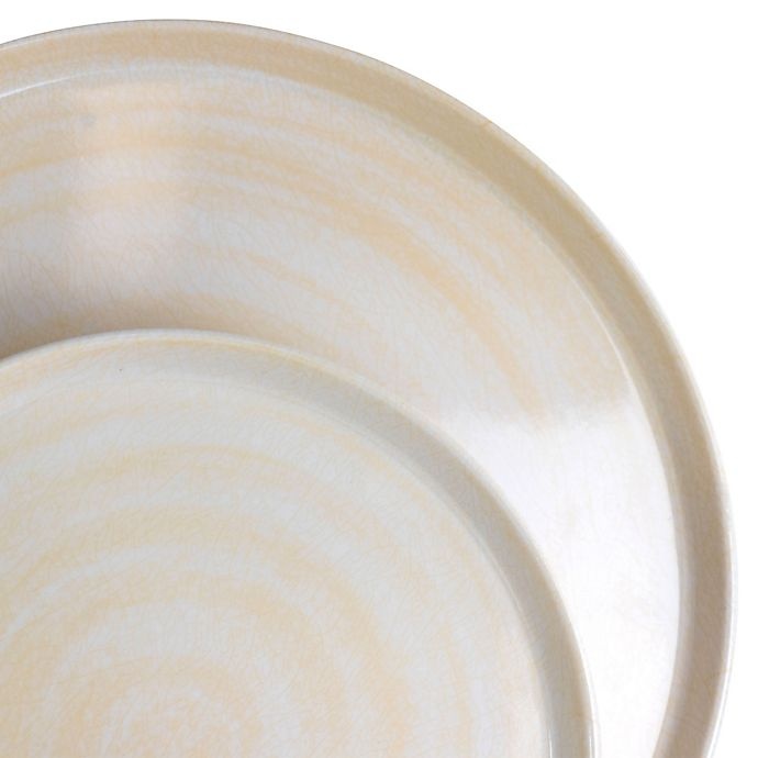 slide 5 of 12, Elama Crafted Clay Melamine Dinnerware Set - Cream, 12 ct