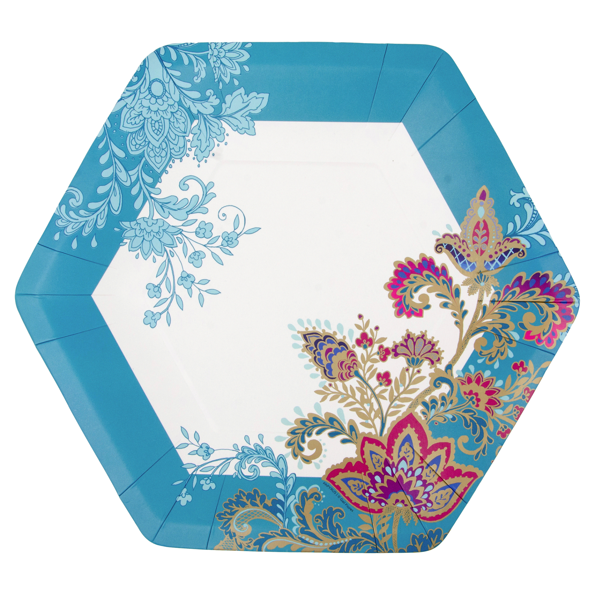 slide 1 of 1, Papyrus Jacobean Floral Dinner Plate, 1 ct