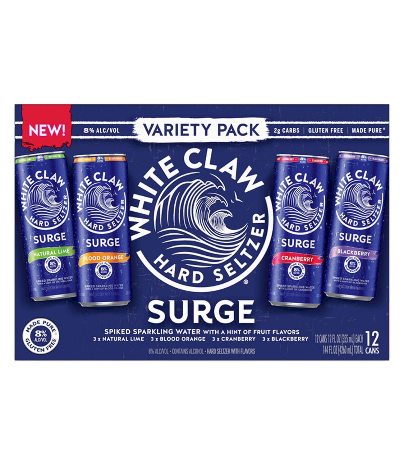 slide 1 of 1, White Claw Surge Variety, 12 ct; 12 oz