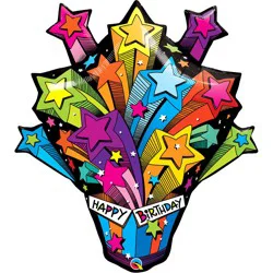 Shooting Stars Birthday Present 35 Foil Balloon