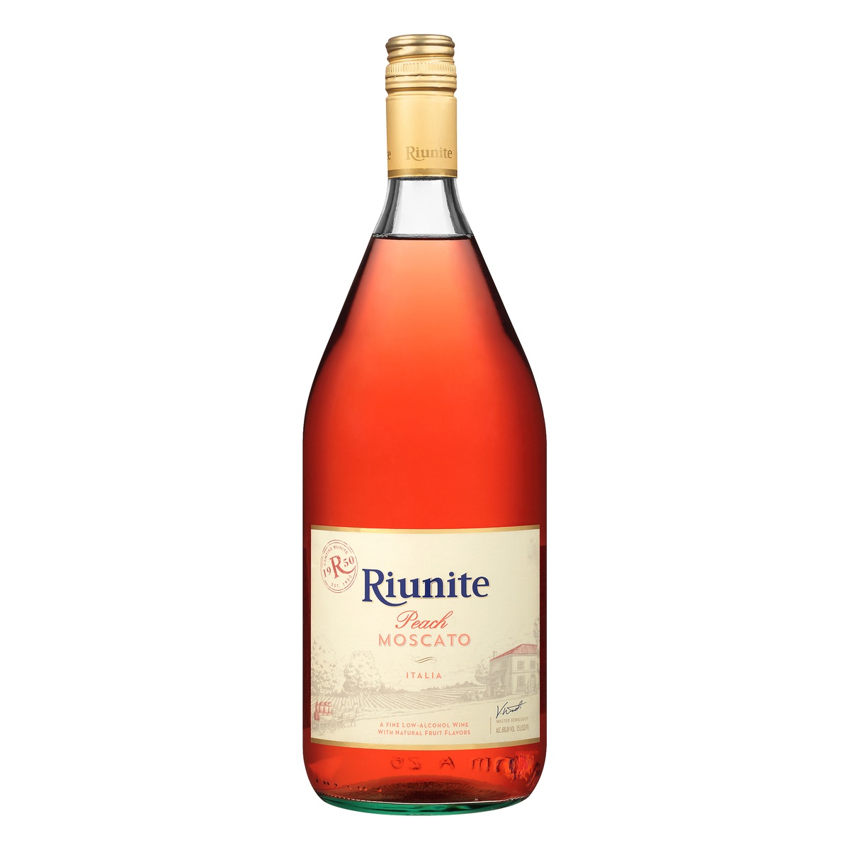 slide 1 of 1, DeLallo Riunite Peach Moscato, 1.5 liter