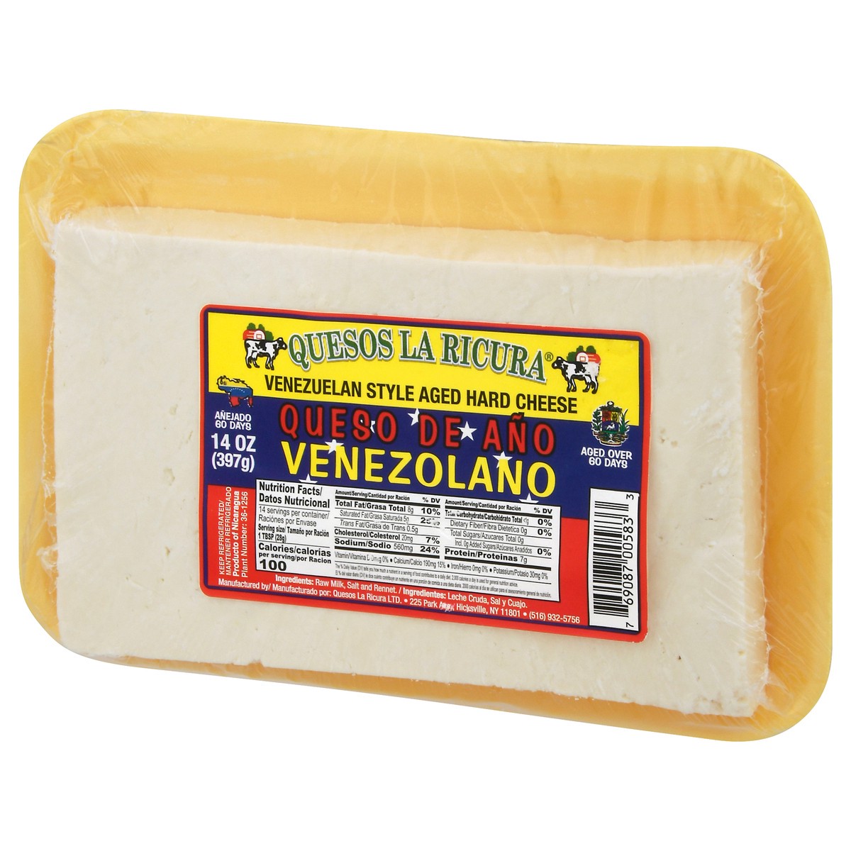 slide 3 of 9, Quesos La Ricura Venezuelan Style Aged Hard Cheese 14 oz, 14 oz