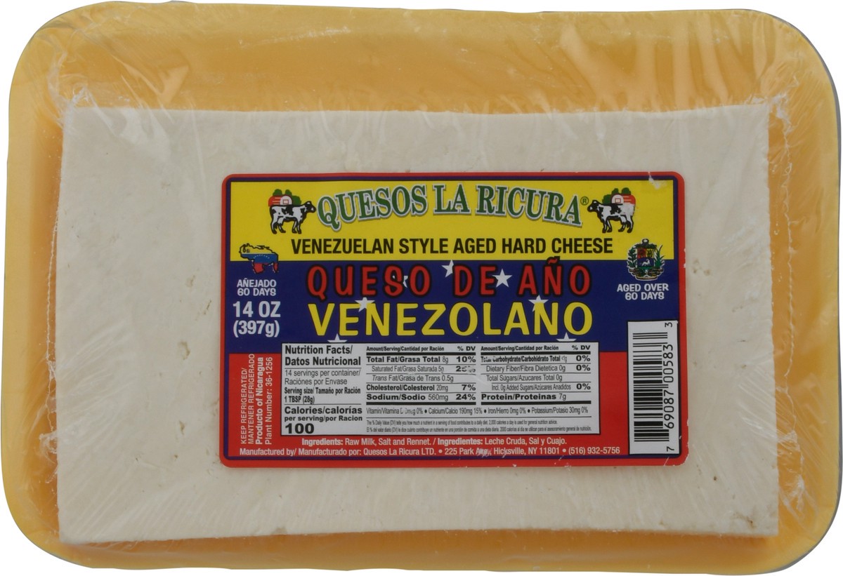 slide 6 of 9, Quesos La Ricura Venezuelan Style Aged Hard Cheese 14 oz, 14 oz