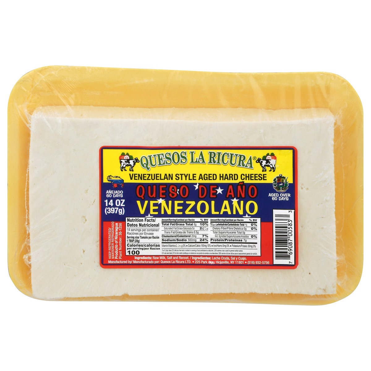 slide 1 of 9, Quesos La Ricura Venezuelan Style Aged Hard Cheese 14 oz, 14 oz