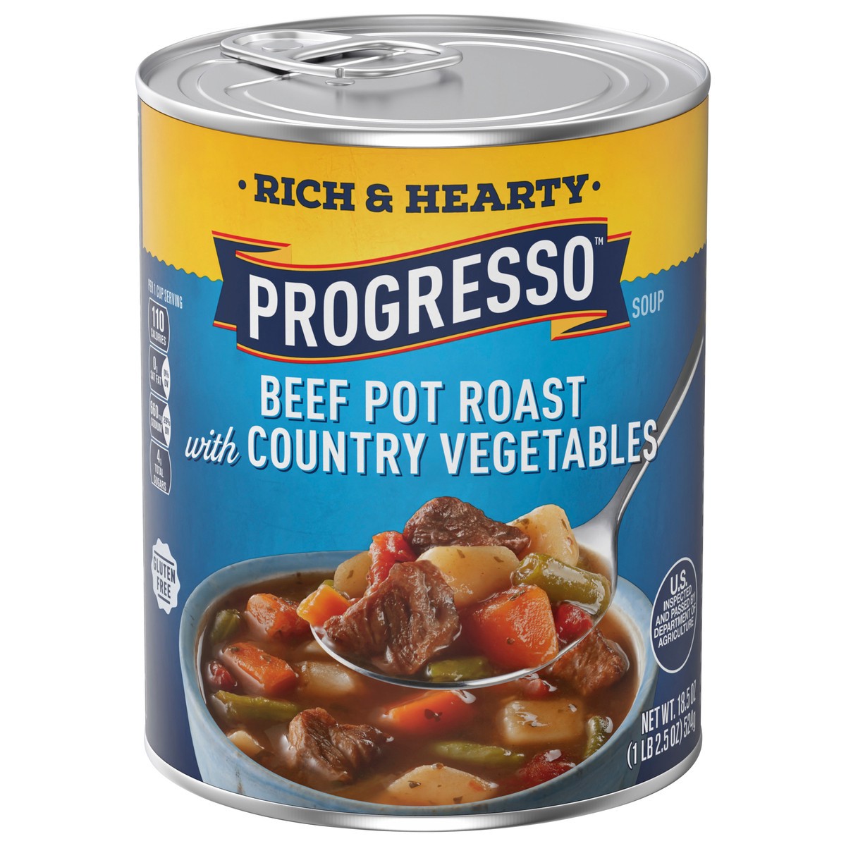 slide 1 of 19, Progresso Beef Pot Roast with Country Vegetables Soup, Rich and Hearty Canned Soup, Gluten Free, 18.5 oz, 18.5 oz