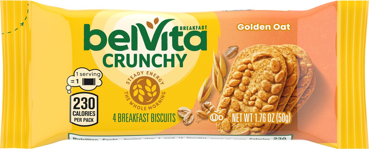 slide 7 of 9, belVita Golden Oat Breakfast Biscuits, 1 Pack (4 Biscuits Per Pack), 0.11 lb