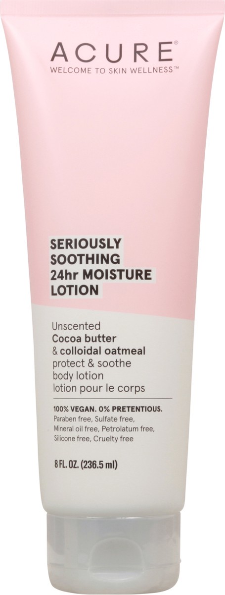 slide 1 of 9, ACURE Lotion, Cocoa Butter & Colloidal Oatmeal, Unscented, 8 fl oz