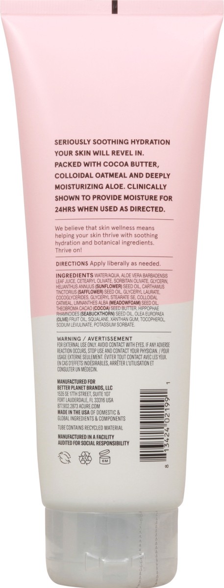 slide 5 of 9, ACURE Lotion, Cocoa Butter & Colloidal Oatmeal, Unscented, 8 fl oz