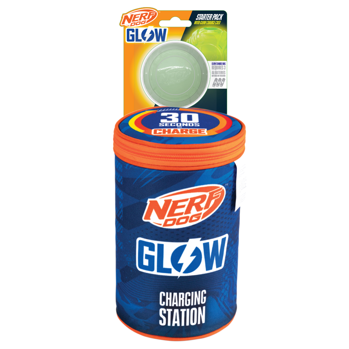 slide 1 of 5, Nerf Max Glow Surge Glow In The Dark Ball & Glow Charging Station Starter Pack, 1 ct