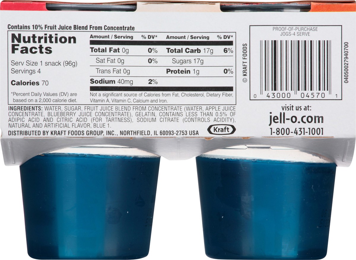 slide 10 of 13, Jell-O Ready to Eat Berry Blue Gelatin Snacks 13.5 oz Sleeve (4 Cups), 13.5 oz